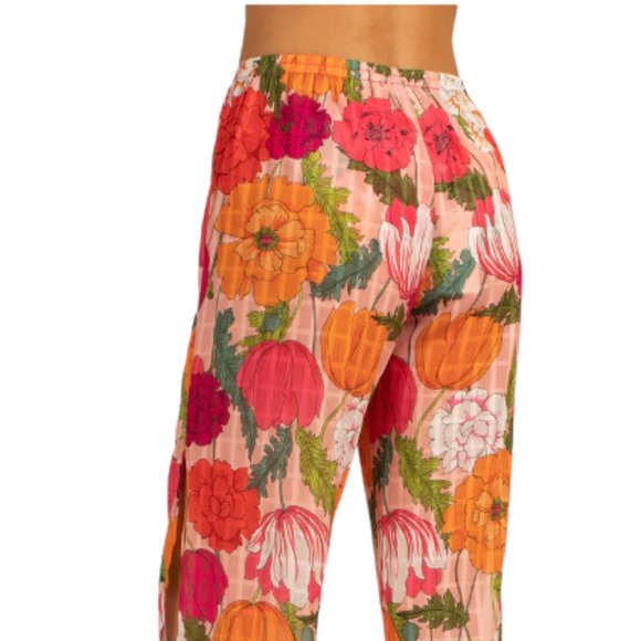 SOLD TRINA TURK NWT Women's SUNNY BLOOM Slit Pant Cover Up Multi Floral Print L - Picture 3 of 13